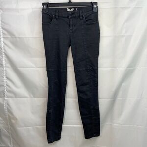 Free People women's black‎ denim seamed Jillian moto stretch jeans casual 25